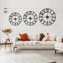 HAITANG 16 Inch Large Wall Clock for Living Room Decor, Black Metal Silent Non Ticking Battery Operated Modern Vintage Decorative Clock for Bedroom