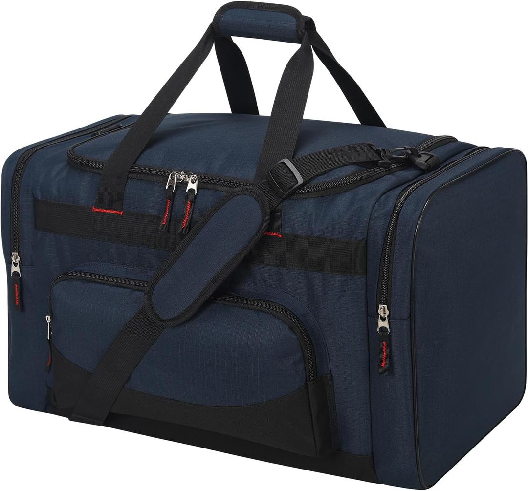 Gym Bag 22 inch Sport Duffle Bag for Men, Navy Blue | 55L, Large Capacity, Multi Pockets, Weekender, Travel, 22"×12"×13"