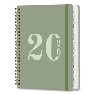 2 x 2026 Planner, Weekly and Monthly Calendar Agenda Book, Jan 2026 - Dec 2026, Hardcover Planning Academic Planner for Office School Supplies and Desk Accessories - A5 (6.3'' x 8.5''), Green
