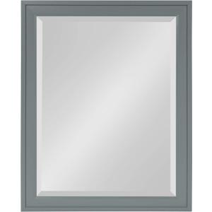 DesignOvation Bosc Framed Decorative Rectangle Wall Mirror, 22 x 28, Gray, Transitional Rectangular Vanity Mirror for Use as Bathroom Mirror for Over Sink or Refined Entryway Mirror
