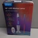 Lazzgan 17 Color Changing LED Liquid Motion Lamp: 16 inches Night Lights with Remote Control, Home Decoration Mood Lighting, Christmas Gifts Table Lamp for Adults and Kids Bedroom, White Wax