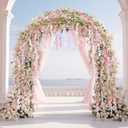 Thiccywoov 4pcs Wisteria Artificial Flowers Garland, 7.2Ft/Piece Wisteria Hanging Flowers Garland for Wedding Arch Decoration Outdoor Ceremony Home Backdrop Garden (Pink, Dark Pink, White)