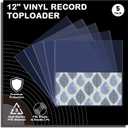 5PCS 12-Inch Vinyl Record Toploader - 7mm Rigid PVC Hard Outer Sleeves, Crystal Clear Plastic Protectors for LP Album Storage & Display, Compatible with Inner Sleeves