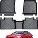 COMAUTO Thickened Fit for Toyota 2025 Camry Floor mats - 3D Custom Fit 2024 2025 2026 All Weather TPE Accessories Rubber Full Set of 3 for Driver mat, Passenger mat, Rear Row mat, Odorless