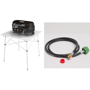 Coleman RoadTrip 225 Portable Tabletop Propane Grill, Gas Grill with 2 Adjustable Burners, Instastart Ignition, & 11,000 BTUs of Power for Camping, Tailgating, Grilling & More (Black)