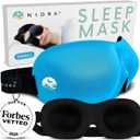 Nidra Contoured Sleep Mask for Side Sleepers Zero Pressure Fit, Light Blocking Eye Shade for Sleeping & Travel Blue, Small Size