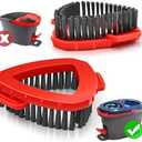 DALIPER 4 Pack Spin Mop Brush for O-Cedar RinseClean 2 Tank System, Mop Attachments Scrub Replacement Heads, Microfiber Triangle Hard Bristle Cleaning Brush Floor Scrubber for Bathroom Kitchen Wall