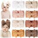 Prohouse 8 Pack Baby Headbands Soft Nylon Hairbands Hair Bows for Newborns Infants Toddlers and Baby Girls Elastic Hairbands for Daily Wear, Photoshoots