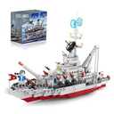 6 in 1 Battleship Building Block Set, Army Military Battle Ship Toy with Helicopter and City Lifeboat, 25 Models Engineering Building Bricks Kit for Kids Ages 6 7 8 9 10 11 12 Years Old(651PCS)