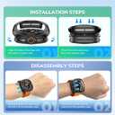 2 x Misxi 2-Pack Hard PC Case with Tempered Glass Screen Protector for Samsung Galaxy Watch 8 Classic 46mm, Overall Protection Anti-Slip Scratch-Resistant Cover for Galaxy Watch8 Classic, Black