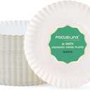FOCUSLINE 6 Inch White Paper Plates 500 Count, Uncoated Paper Plates, Everyday Disposable Dessert Plate 6" Plate Bulk, Pack of 500 Count