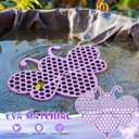 Patelai 4 Pack Floating Bee Island Watering Station 8 Inch EVA Foam Floating Bee Watering Station Butterfly Waterer for Feeding, Bath, Outdoor Garden Decor (Purple)