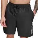 Starter Men's Quick Dry Lightweight Volley Starter Swim Trunk (Black, S)
