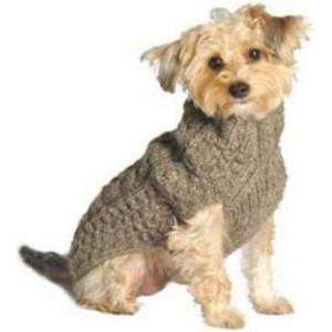 Chilly Dog Cable Dog Sweater, XX-Large, Grey