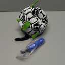 Dog Soccer Ball Indestructible for Tug of War Dog Yard Toys Herding Ball for Dogs Bone Pattern Interactive Toys for Dogs(Black) (Bone)
