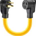 Kanayu 6-50P to 10-50R 50amp Welder to Stove Adapter Cord Compatible with NEMA, 3 Prong Welder Male to 3 Prong Stove, Oven Female Adapter, Oven Power Cord, STW 8 AWG, 1ft, ETL Listed (Yellow)