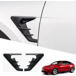 YHCDSEA for 2024 2025 2026 Tesla Model Y Juniper HW4.0 Side Camera Indicator Protection Cover Decoration Accessories fit for Tesla Model Y with HW4.0 (Glossy Carbon Fiber Pattern)