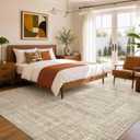 WITSHOCK Neutral Modern Area Rug 10x14 Washable Rugs for Living Room, Beige