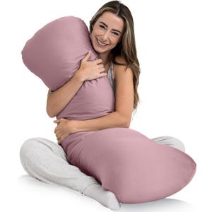 Weighted Body Pillow 8lbs - Weighted Pillow for Deeper Sleep (48" x 14") - Cooling Body Pillows for Adults, Side Sleeper Body Pillows with Cover (X-Large/Blossom)
