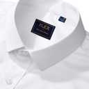 J.VER Boy's Long Sleeve Dress Shirts Solid Stretch Wrinkle-Free Shirt Kids Casual Button Down Shirts School Uniform (8-9 Years, White)