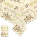 3 Packs - Wizard Tablecloth, Plastic Wizards Themed Halloween Table Covers, Disposable Magical Party Supplies, 52 x 108'', Fit for 8 Ft Table, for Halloween Party Decoration