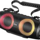 iHome Bluetooth Speaker Boombox with FM Radio and Color Changing Lights, Portable and Rechargeable Wireless Speaker (iBT915B.EXv24)