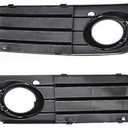 Pair Front Bumper Fog Light Grilles Grill Cover Replacement for A4 B8 A4L 2009 2010 2011 2012 8KD 807 681 01C /8KD 807 682 01C