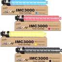 IMC3500 IMC3000 Toner Cartridges (with New Chip) Replacement for Ricoh 842251 842252 842253 842254 Compatible with Ricoh Lanier Savin IM C3000 IM C3500 Printer (4 Pack,BCMY)