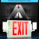 Sunco 2 Pack Exit Signs With Emergency Lights, Two Adjustable LED Lights With Backup Battery, Red, 94V-0 Fire Resistant, 120-277V, Wall Or Ceiling Mount, Commercial Grade Double Sided UL (White)