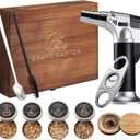 Whiskey Cocktail Kit with Torch-4 Flavors Wood Chips, Whiskey Cocktail, Stainless Steel Cutter- Bourbon Cocktail KIt, Bourbon Birthday Gift for Dad,Husband, Men (NO BUTANE)