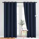 NICETOWN Blackout Navy Blue Curtains for Bedroom - Window Treatment Energy Saving Thermal Insulated Solid Grommet Room Darkening Drapes for Living Room (2 Panel, W52 x L84)