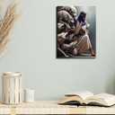 Framed Jesus and Lamb Canvas Wall Art16x24 inches Can Be Hung Directly | Jesus Saves Lost Lamb Christian Painting, Shepherd Protect Lamb from Wolves, For Living Room Bedroom Decor