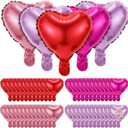 Talltalk 200 Pack Valentine's Day 10 Inch Heart Shape Balloons Heart Foil Helium Balloons for Valentines Day Birthday Wedding Bridal Shower Baby Shower Party Decoration(Multicolor)