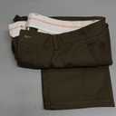 AONGSNNY Men's Cropped Chino Pants Skinny Fit Chinos Khaki Pant (34W x 27L, Army Green)