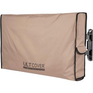 ULTCOVER Waterproof Outdoor TV Cover for 55-59 inch Outside Flat Screen Televisions with Mounts and Stands (Brown)