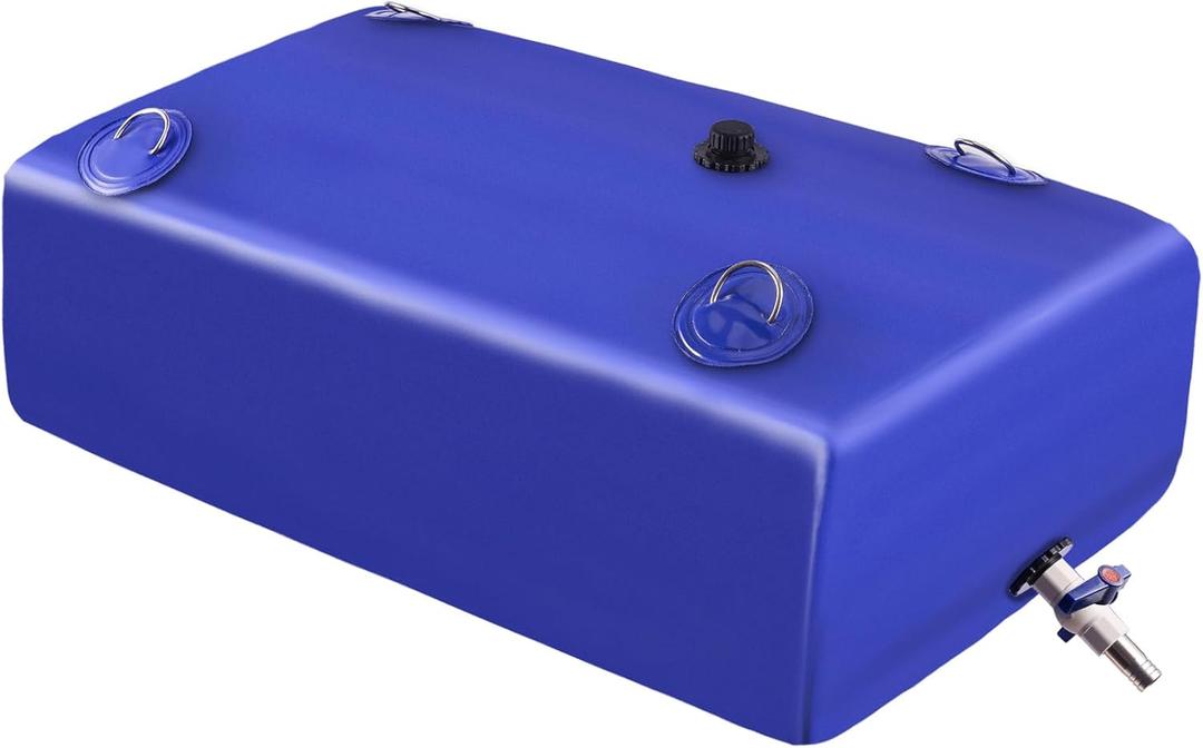 Water Tank, 30 Gallon Water Storage Bladder, Foldable Portable Water Storage, Large Water Storage Containers with 3/4" PVC Spigot and Hose Kit for Camping, Garden, Emergency Water Bag (Blue)