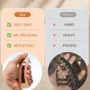 4 Pack Silicone Hair Claw Clips for Women - Flexible Large Durable Hairclips for Thin Thick Curly Hair, Non-Slip Strong Grip Hair Claws for All Hair Types (Khaki/Light Khaki)