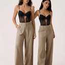 Women Lingerie Set Naughty Lace Bodysuit High Waisted Underwire Lingerie Babydoll With Garter Belt and Stockings (Black, XXXL)