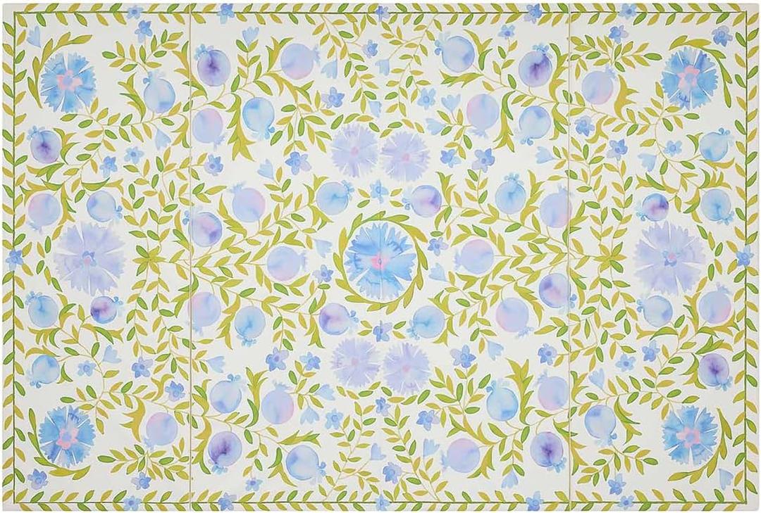 House of Noa Tumbling Play Mat for Floor – Foldable Foam Playmat, Non-Toxic Wipeable Mat | Suzette Bluebell | 4' x 6'