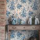 Laura Ashley Uffington Roses Dark Seaspray Wallpaper