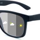 Photochromic Reading Glasses for Women Men, Womens Mens Full Reading Sun Glasses Variable Tinted Readers Grey Color Lens Black Frame, +1.25