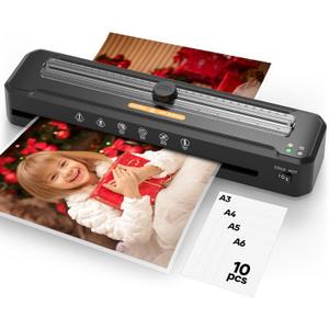 Laminator Machine 13-Inch,A3 Laminator Thermal with10 Laminating Sheets,Cold with Paper Trimmer, Home laminator High-Speed Jam-Free, Low-Noise Laminating Machine for Office School Business Restaurant