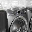 Eltow Laundry Guard with Silicone Gap Cover  Magnetic Fence for Washer and Dryer with 8 Strong Magnets  Prevents Clothes from Falling  Fits Most Machines  Laundry Room Accessory (White)