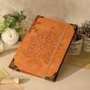 TIEFOSSI A5 Binder 6 Ring Notebook for Women Men, Hardcover PU Leather Journal, Compass Vintage Journal, College Ruled Notebooks for School, Planner, Travel, Work, Organizer (C-Light Brown)