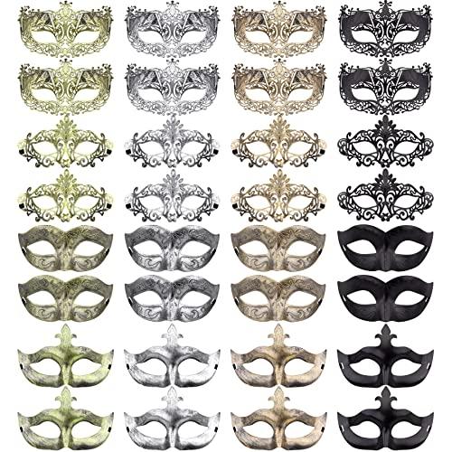 FEQO 32 Pieces Masquerade Masks Vintage Antique Venetian Masks Masquerade Party Mask