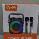 Karaoke Machine, Portable Bluetooth Speaker with 2 Wireless Microphones for Adults & Kids with Lights, Karaoke Microphone with PA System Supports USB/TF/FM/AUX for Home Party Home System Packages (Black)