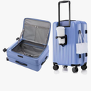 HotWay 20 Inch Expandable Carry On Luggage with Cup Holder, Hardside TSA Approved Luggage with Spinner Wheels, Top Opening Suitcase For Travel, Blue