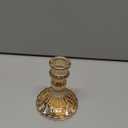 Suclain 12 Pcs Wedding Candlestick Holders Taper Candles Set Clear Glass Candle Holder and White Tapered Candles Dripless Tall Candle Sticks for Wedding Party Table Favor(Gold)