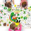 St Patrick's Day Giant Coloring Tablecloth 71 x 31 Inch Jumbo Paper Coloring Activity Poster Irish Themed Coloring Table Cover for Family Classroom Party Games Decorations