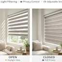 ShadesU Cordless Zebra Blinds Light Filtering Dual-Layer Window Shades for Privacy (Grey Color) (Maximum Height 72") (Width 59")